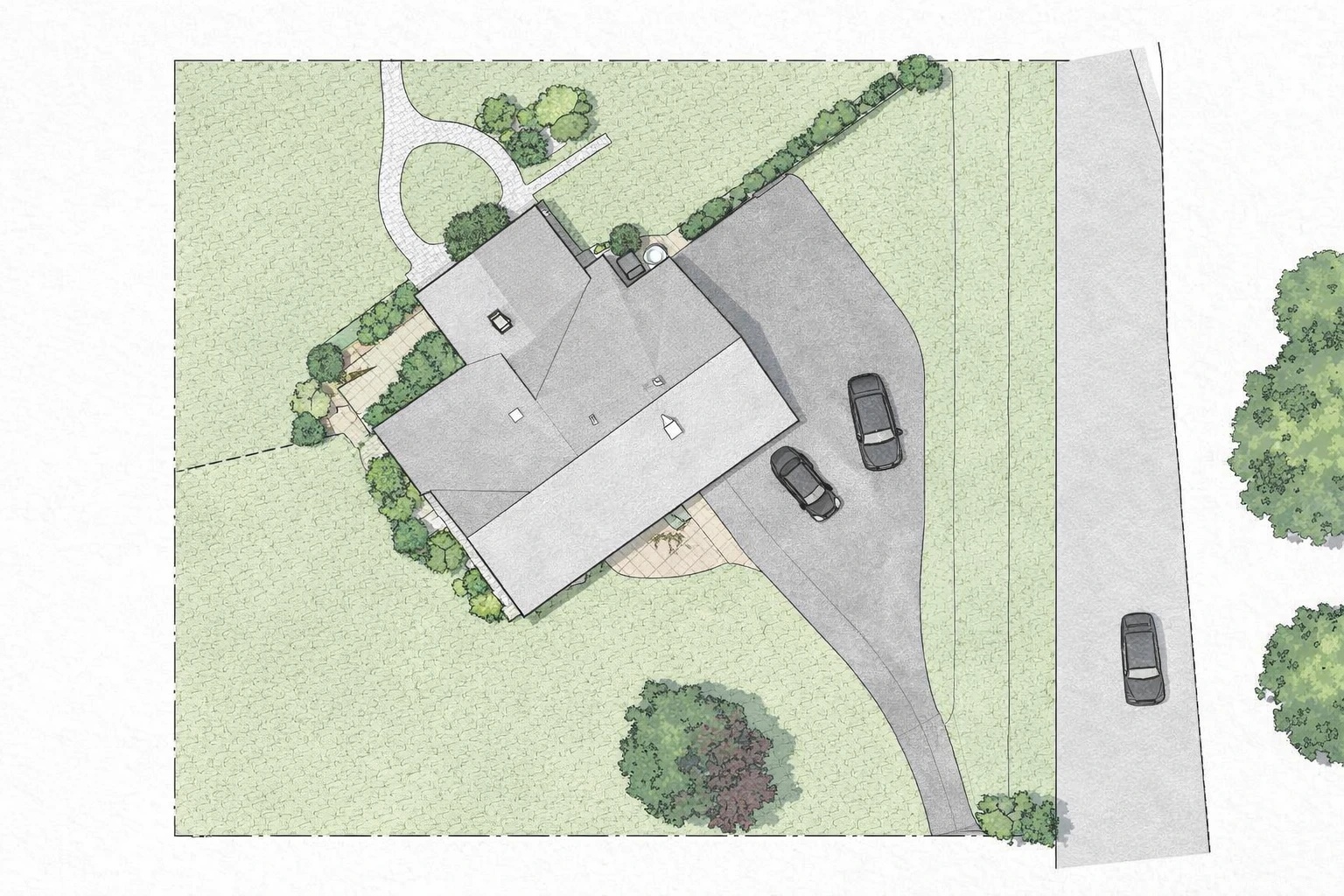Landscape lighting design layout drawing